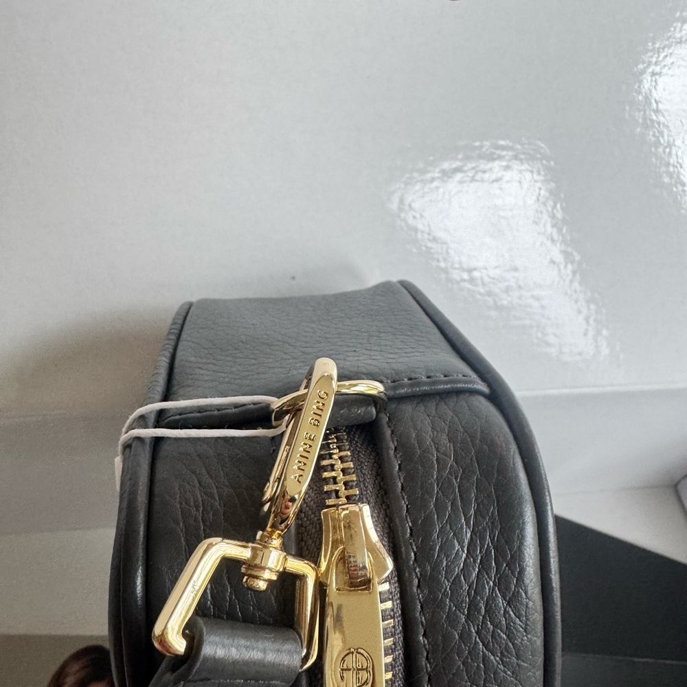 Anine Bing Charcoal Leather Crossbody Bag - Picture 2 of 6